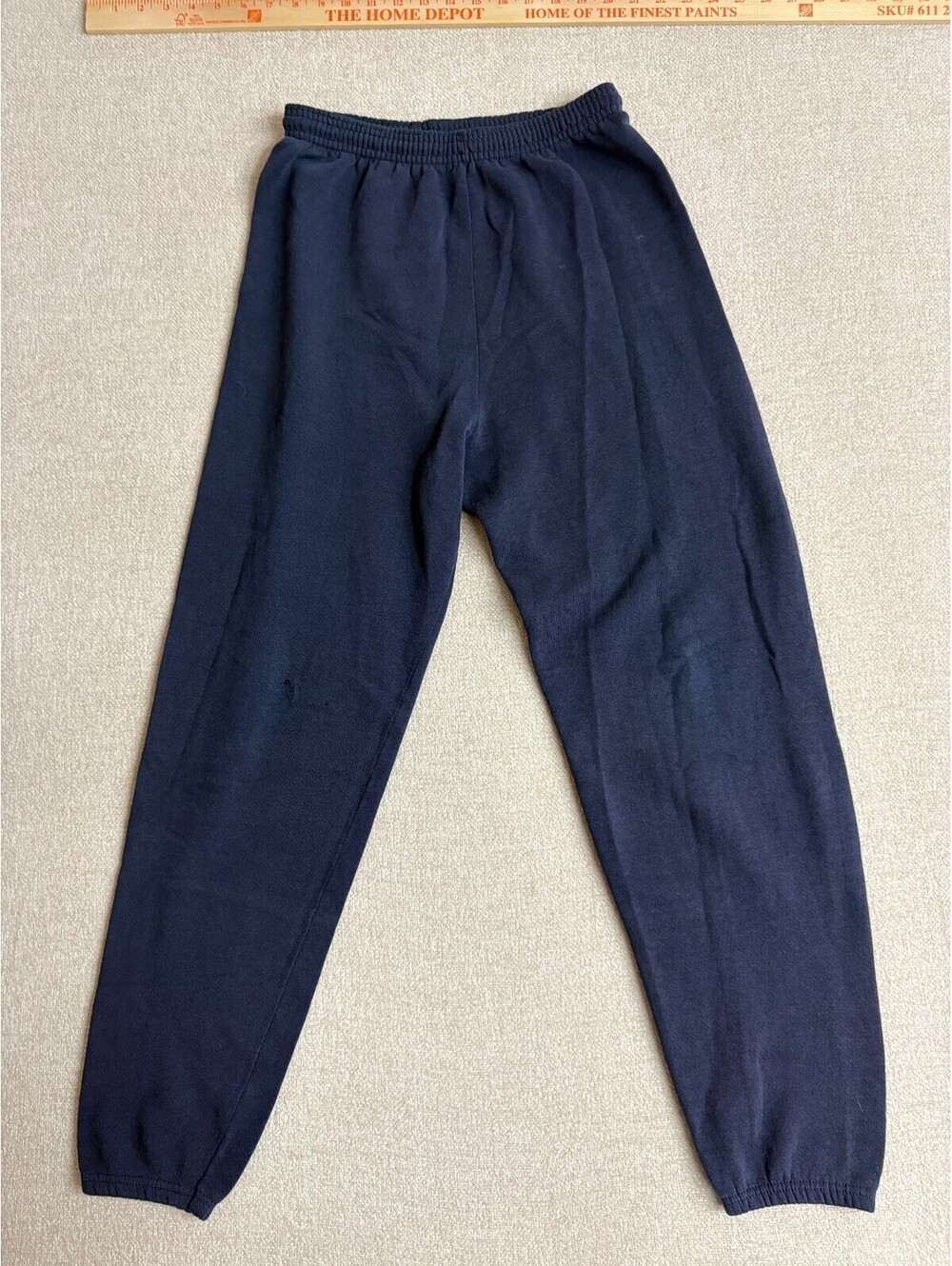 Vintage Lee Heavyweight Fleece Sweatpants Mens Small Dark Navy Blue Made in USA